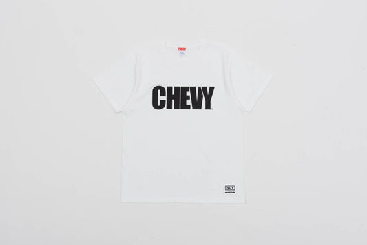 CHEVY フロント ロゴ HW7.1オンス Tシャツ ホワイト／ブラック ロゴ