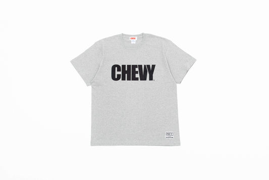 CHEVY フロント ロゴ HW7.1オンス Tシャツ グレー／ブラック ロゴ